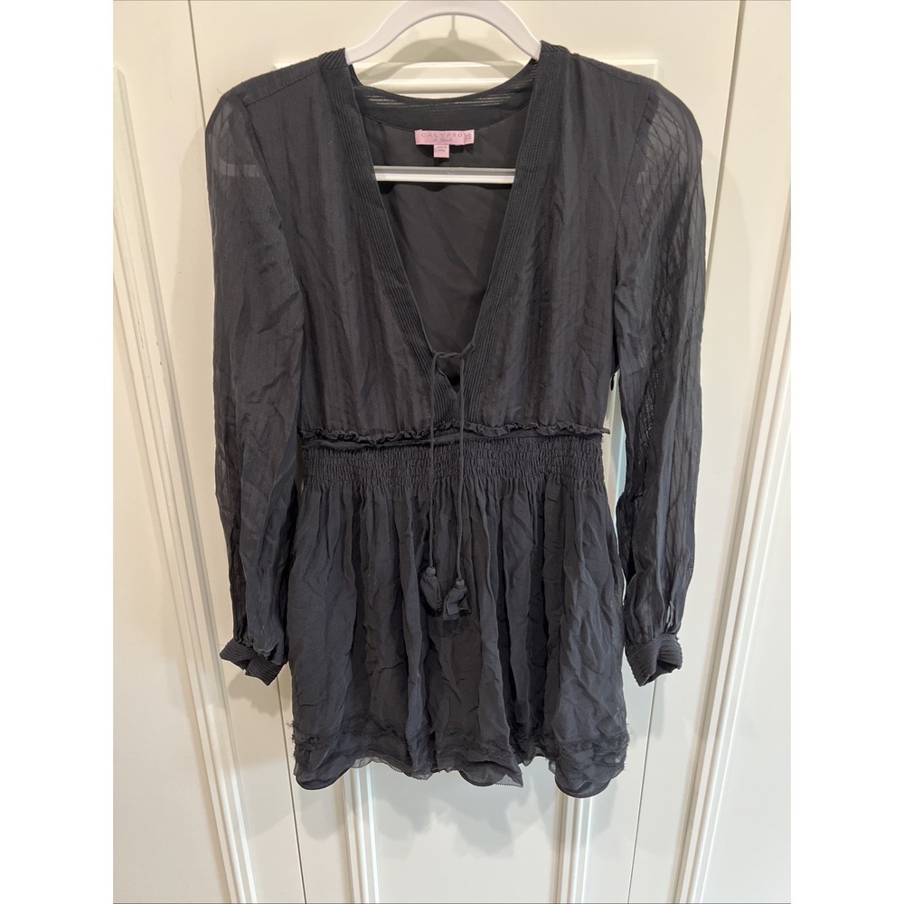 Calypso St Barth Womens Tissa Mini Dress Size XS Silk Resort Black Minimalist‎